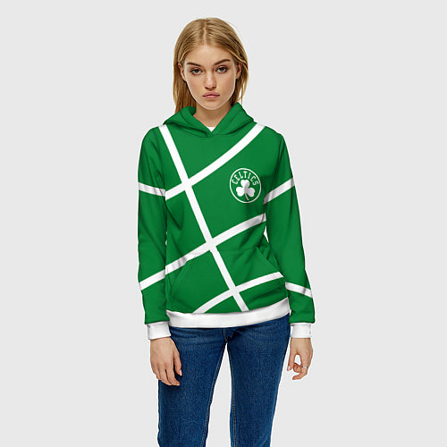 Женская толстовка Boston Celtics green / 3D-Белый – фото 3