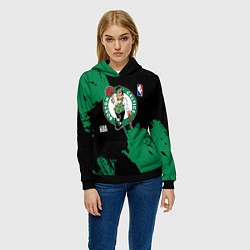 Толстовка-худи женская Бостон Селтикс баскетбольный клуб, цвет: 3D-черный — фото 2