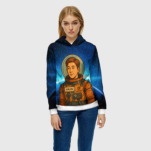 Женская толстовка JinJin в стиле космонавта Astro / 3D-Белый – фото 3