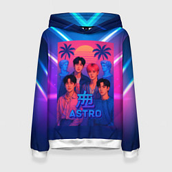 Толстовка-худи женская Astro retro rave 80, цвет: 3D-белый