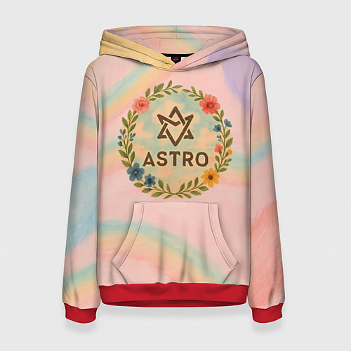 Женская толстовка Astro круглый цветочный логотип / 3D-Красный – фото 1