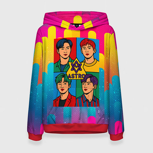 Женская толстовка Astro разноцветный комикс / 3D-Красный – фото 1
