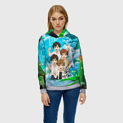 Толстовка-худи женская Astro в аниме стиле, цвет: 3D-меланж — фото 2