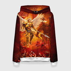 Толстовка-худи женская Сангвиний великий ангел, цвет: 3D-белый