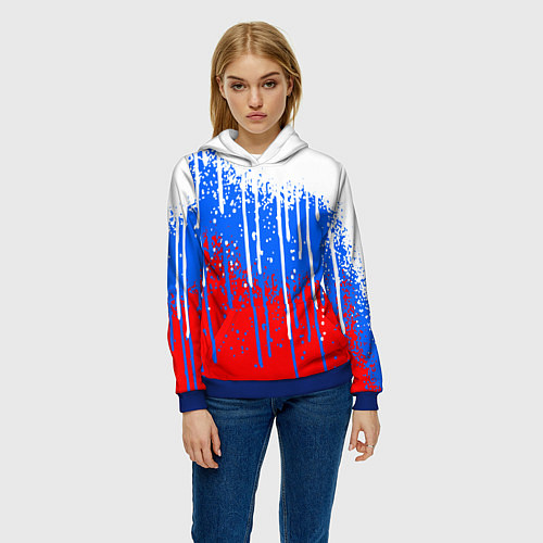 Женская толстовка Патриот - флаг / 3D-Синий – фото 3