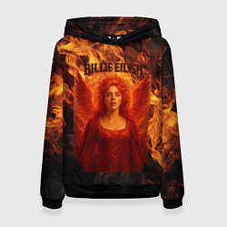 Толстовка-худи женская Билли Айлиш из огня, цвет: 3D-черный