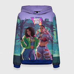 Толстовка-худи женская Риал даймз из Gta 6, цвет: 3D-синий