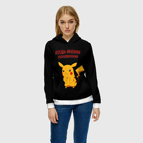 Женская толстовка Покемон - любовь / 3D-Белый – фото 3