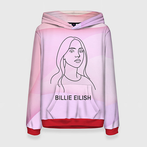 Женская толстовка Билли Айлиш из линии - минимализм / 3D-Красный – фото 1