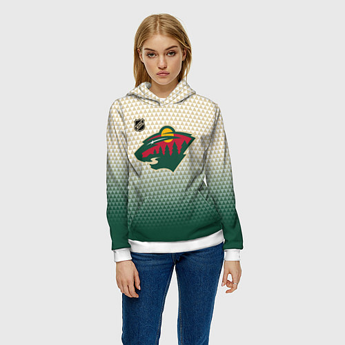 Женская толстовка Миннесота Уайлд - геометрический градиент / 3D-Белый – фото 3