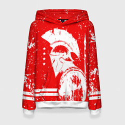 Толстовка-худи женская Спартак - воин спарты, цвет: 3D-белый