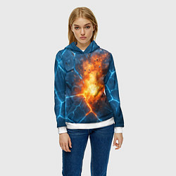 Толстовка-худи женская Взрыв из объемных плит, цвет: 3D-белый — фото 2