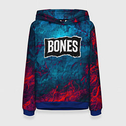 Толстовка-худи женская Логотип Bones, цвет: 3D-синий