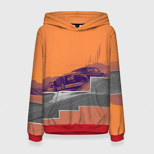 Женская толстовка Элитное авто в пустыни / 3D-Красный – фото 1