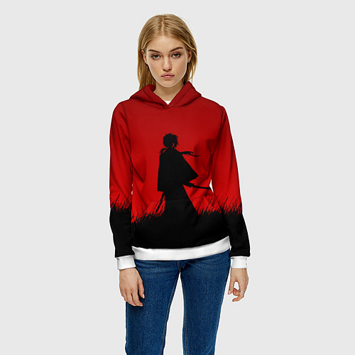 Женская толстовка Самурай в пути / 3D-Белый – фото 3