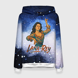 Толстовка-худи женская Lana Del Rey танцует, цвет: 3D-белый