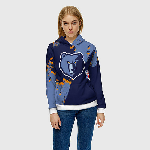 Женская толстовка Мемфис Гриззлис - логотип команды / 3D-Белый – фото 3