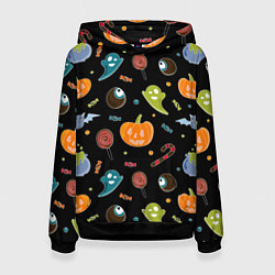 Толстовка-худи женская Halloween black, цвет: 3D-черный