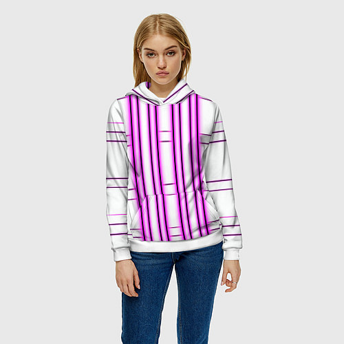 Женская толстовка Neon pink / 3D-Белый – фото 3