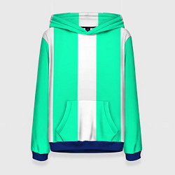 Женская толстовка Color turquoise white line