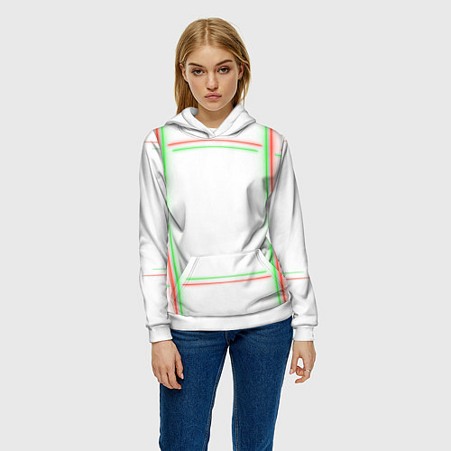 Женская толстовка Neon light green red / 3D-Белый – фото 3