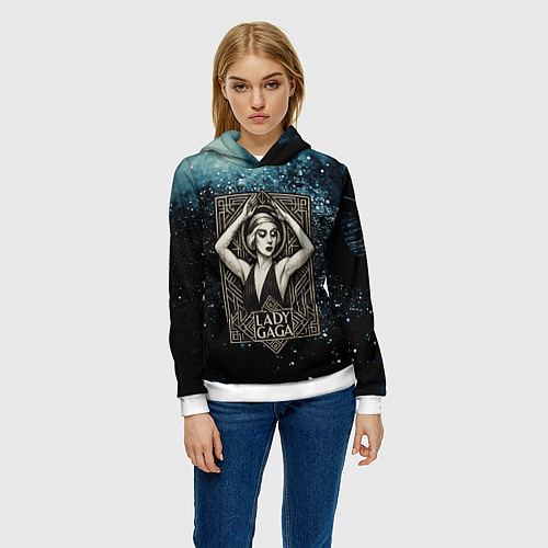 Женская толстовка Lady Gaga ретро / 3D-Белый – фото 3