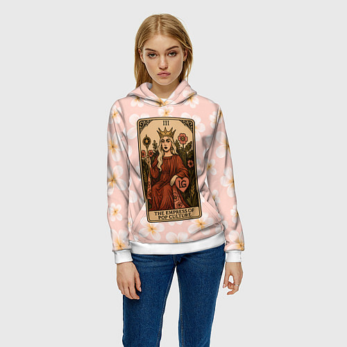 Женская толстовка Леди Гага в виде карты Таро / 3D-Белый – фото 3