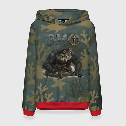Женская толстовка ВМФ волк пехотинец / 3D-Красный – фото 1