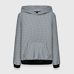 Толстовка-худи женская Текстура на серебристо-сером, цвет: 3D-черный