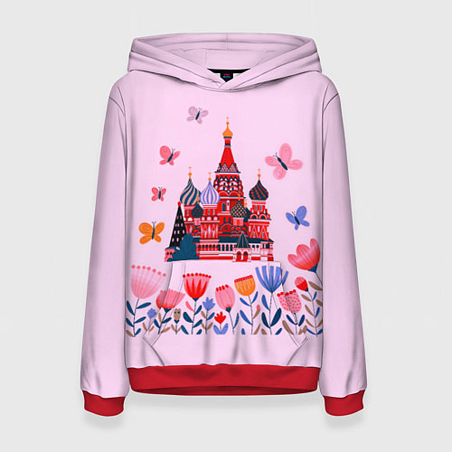 Женская толстовка Москва - собор / 3D-Красный – фото 1