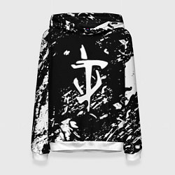 Толстовка-худи женская Doom белые краски штрихи, цвет: 3D-белый