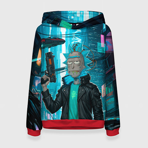 Женская толстовка Рик-киберпанк / 3D-Красный – фото 1