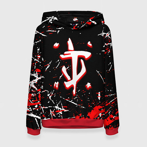 Женская толстовка Doom краски штрихи / 3D-Красный – фото 1