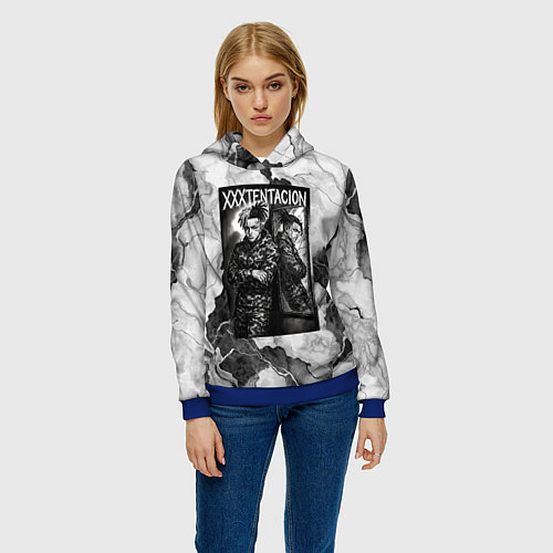 Женская толстовка XXXTentacion облокотился об зеркало / 3D-Синий – фото 3