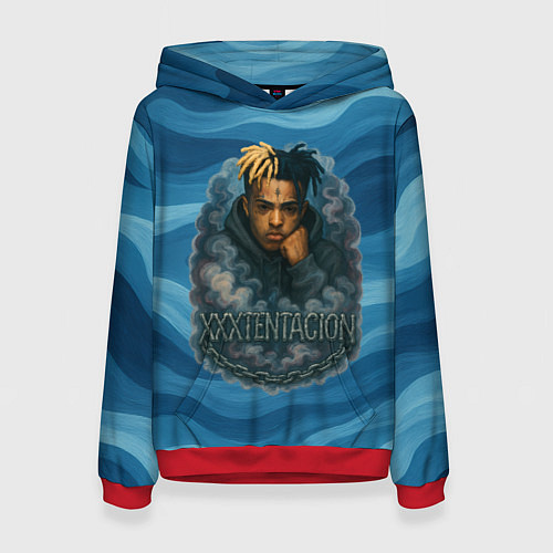 Женская толстовка XXXTentacion в облаке / 3D-Красный – фото 1
