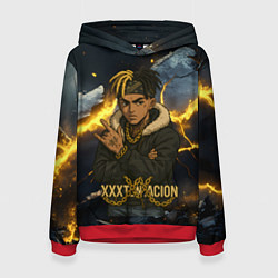 Толстовка-худи женская XXXTentacion мультяшный стиль, цвет: 3D-красный