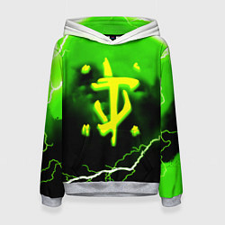 Толстовка-худи женская Doom шторм кислотное лого, цвет: 3D-меланж