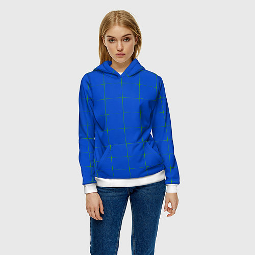 Женская толстовка Color blue stripes / 3D-Белый – фото 3
