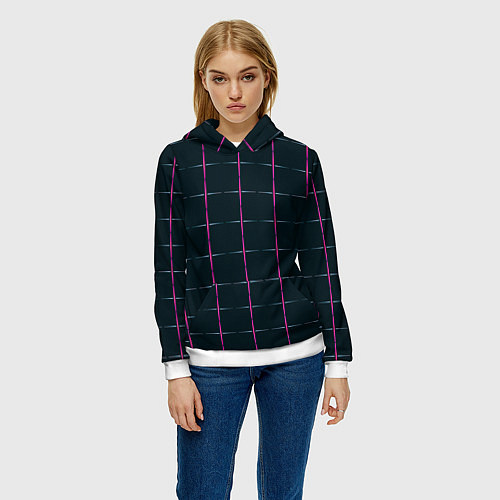 Женская толстовка Color black stripes / 3D-Белый – фото 3