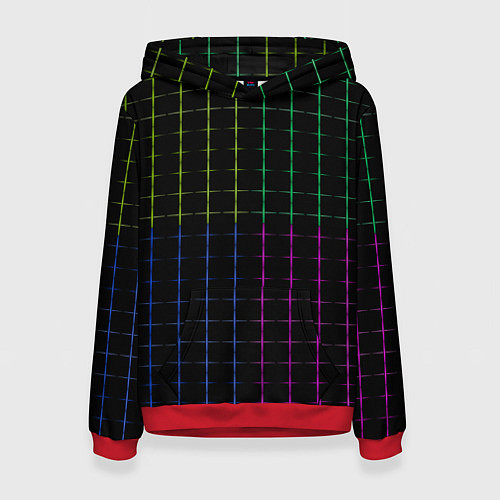 Женская толстовка Color black multicolored stripes / 3D-Красный – фото 1