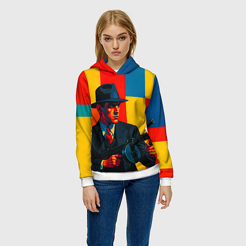 Женская толстовка Гангстер поп-арт / 3D-Белый – фото 3