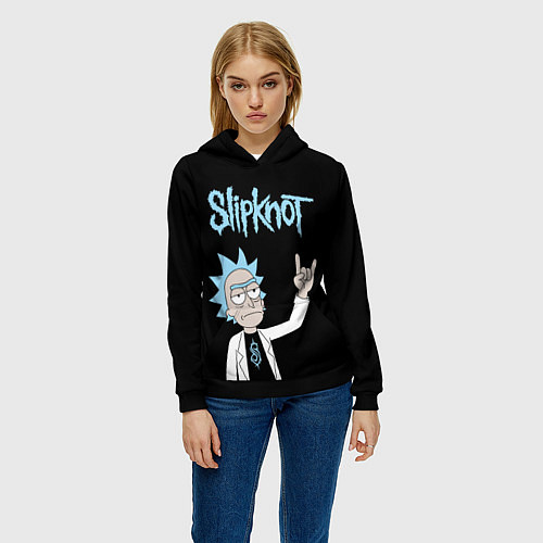Женская толстовка Slipknot и Рик Санчес из Рик и Морти / 3D-Черный – фото 3