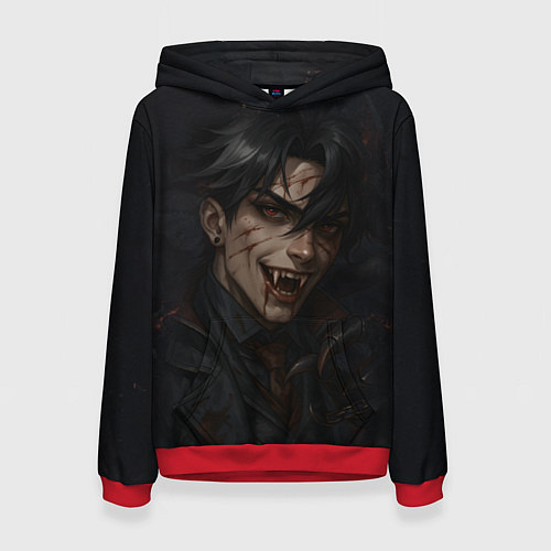 Женская толстовка Ризли вампирская тематика / 3D-Красный – фото 1