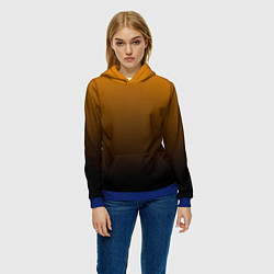 Толстовка-худи женская Orange gradient, цвет: 3D-синий — фото 2