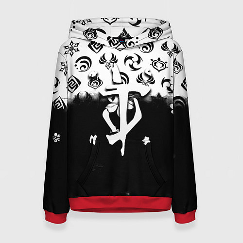 Женская толстовка Doom черно белые аниме / 3D-Красный – фото 1