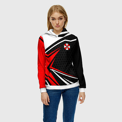 Женская толстовка Umbrella - red uniform / 3D-Белый – фото 3