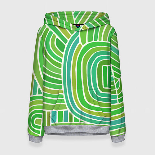 Женская толстовка Абстрактный узор зеленый / 3D-Меланж – фото 1