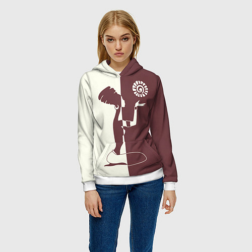 Женская толстовка Силуэт африканки / 3D-Белый – фото 3
