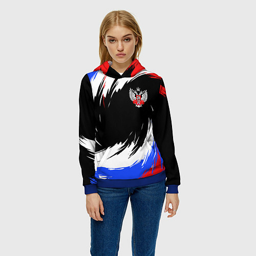 Женская толстовка Федерация бокса РФ - краска / 3D-Синий – фото 3