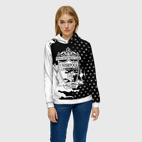 Женская толстовка Liverpool текстура спорт / 3D-Белый – фото 3